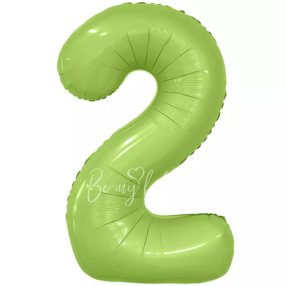 40" Гелевая Цифра "2" из фольги Мистик фисташковый 