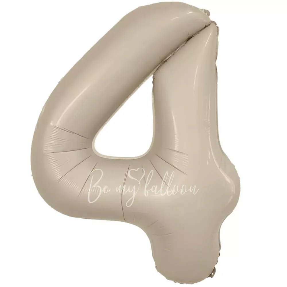 40" Гелевая Цифра "4" из фольги Мистического кремового оттенка