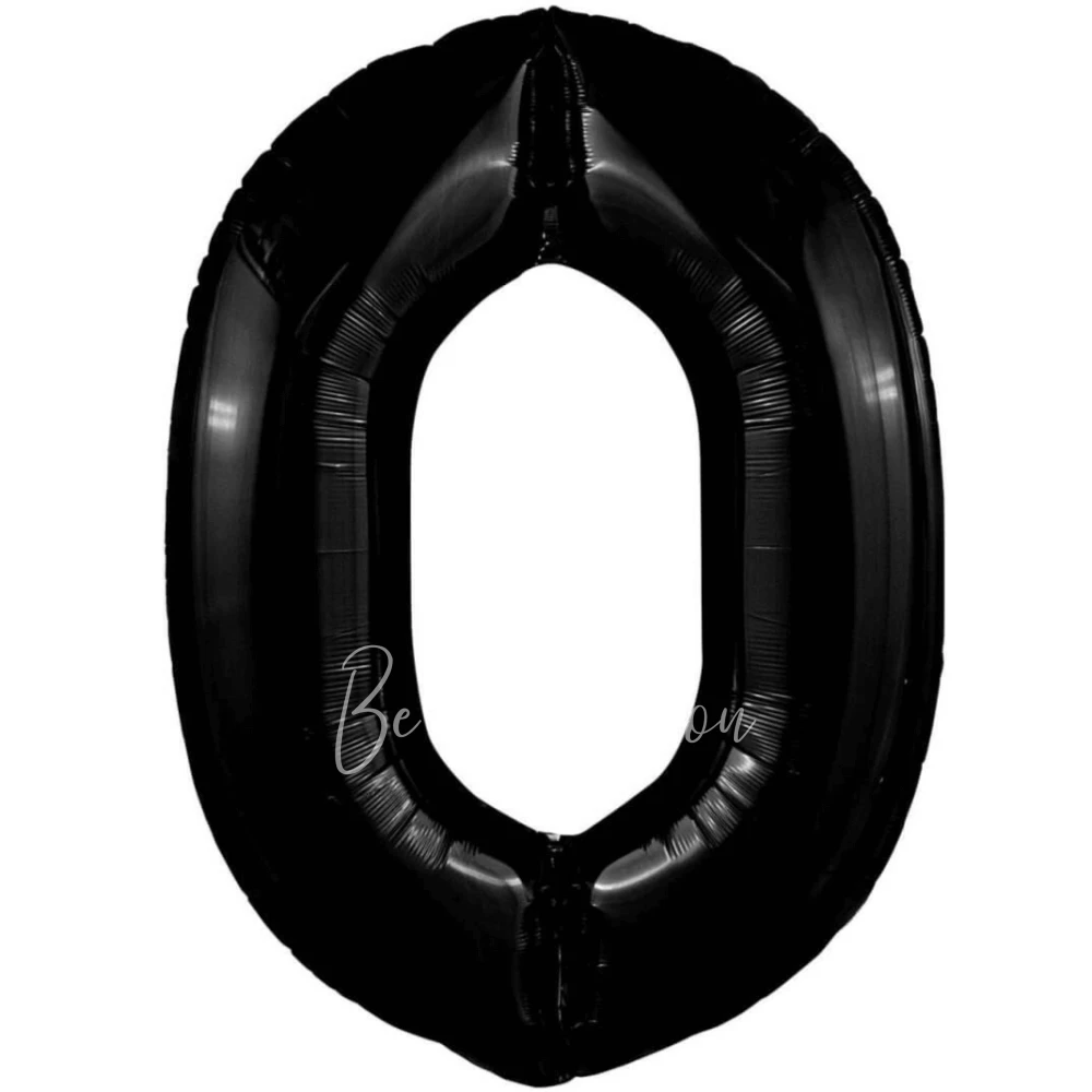 40" Гелевая Цифра "0" из фольги Черная