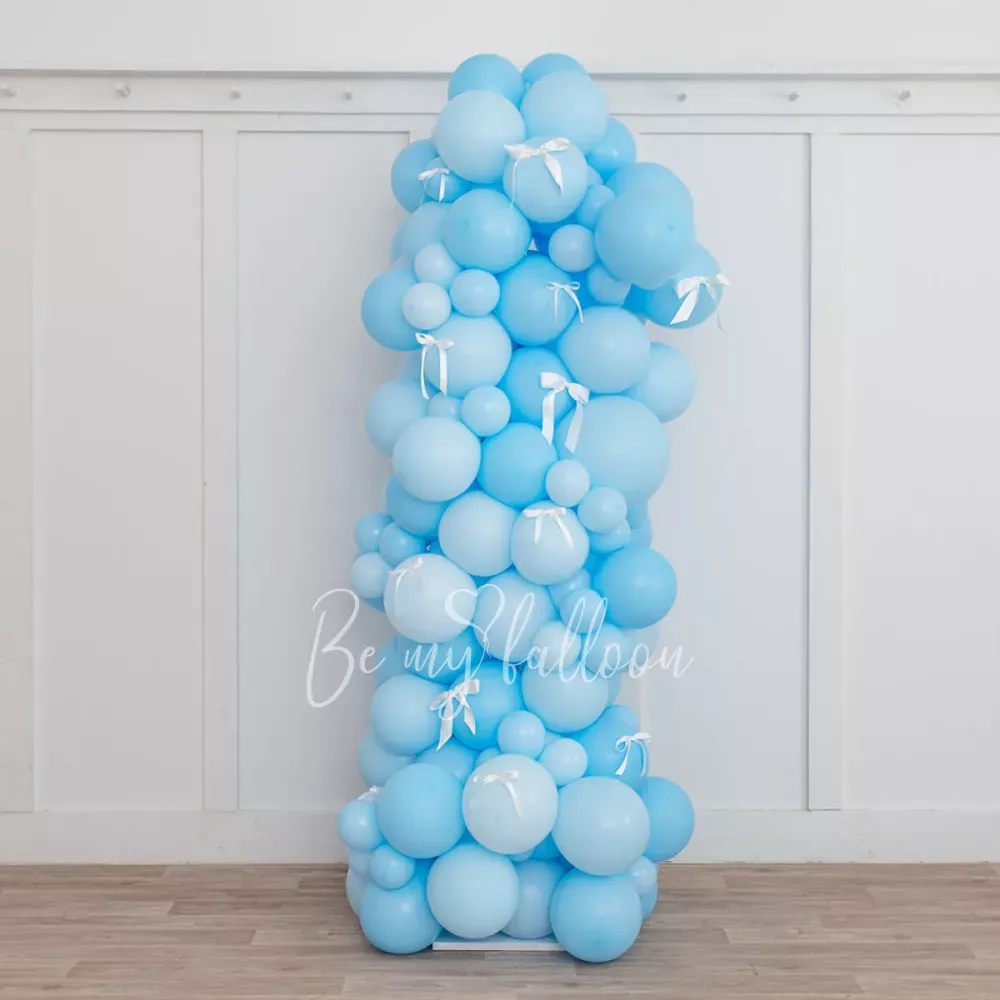Organic balloon column "Macaron blue"