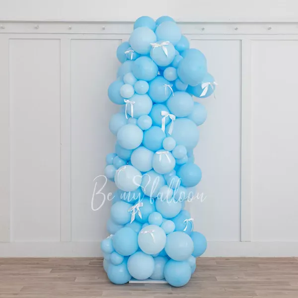 Organic balloon column "Macaron blue"