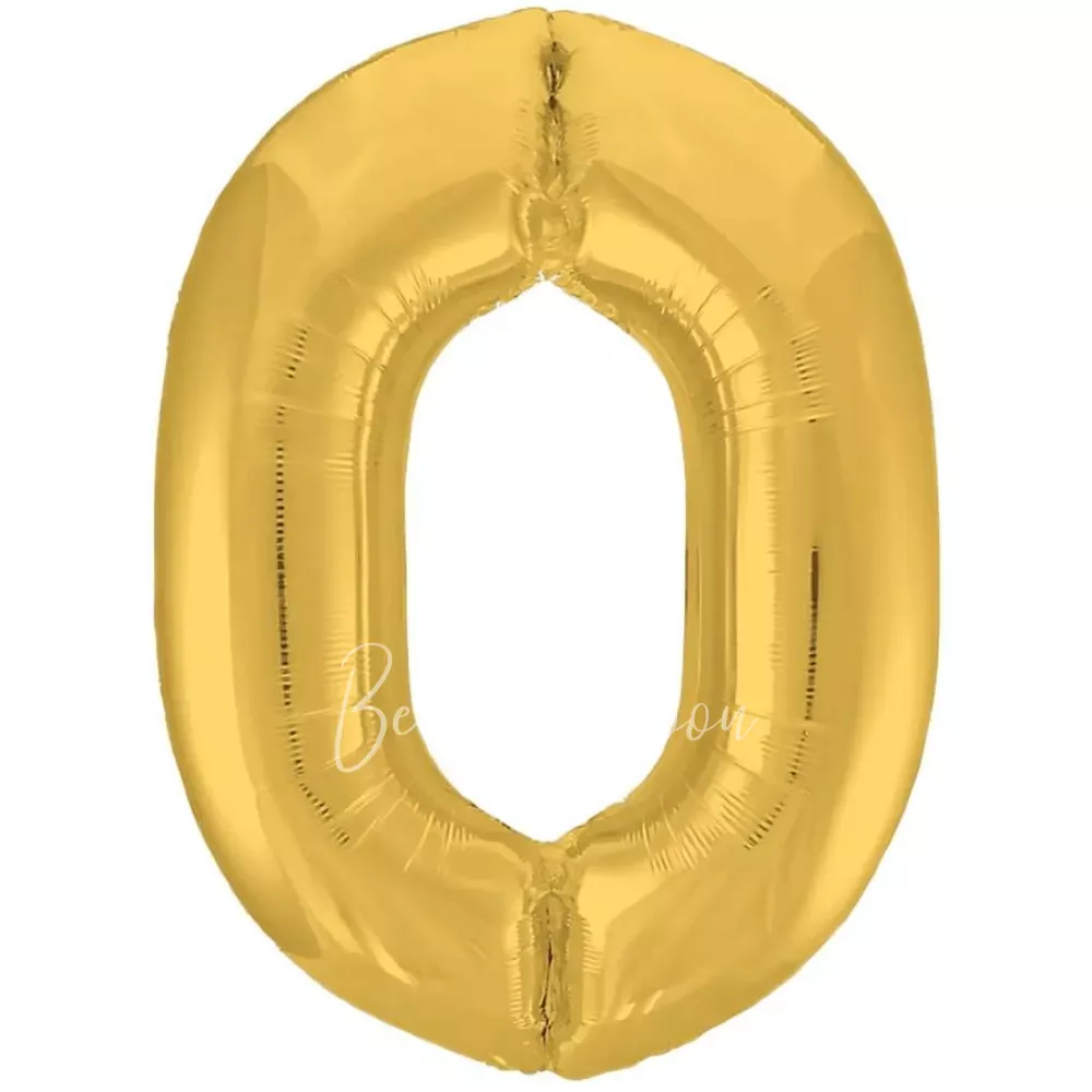40" Helium foil gloss Gold Number 0 balloon