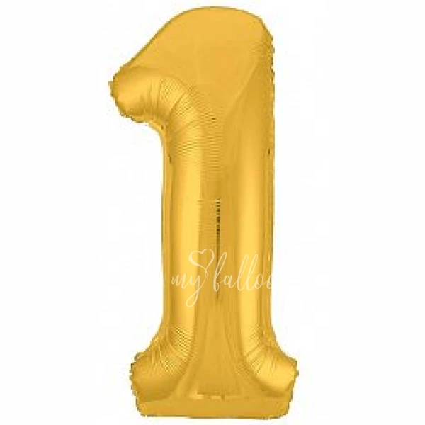 40" Гелевая Цифра "1" из фольги золотая в упаковке