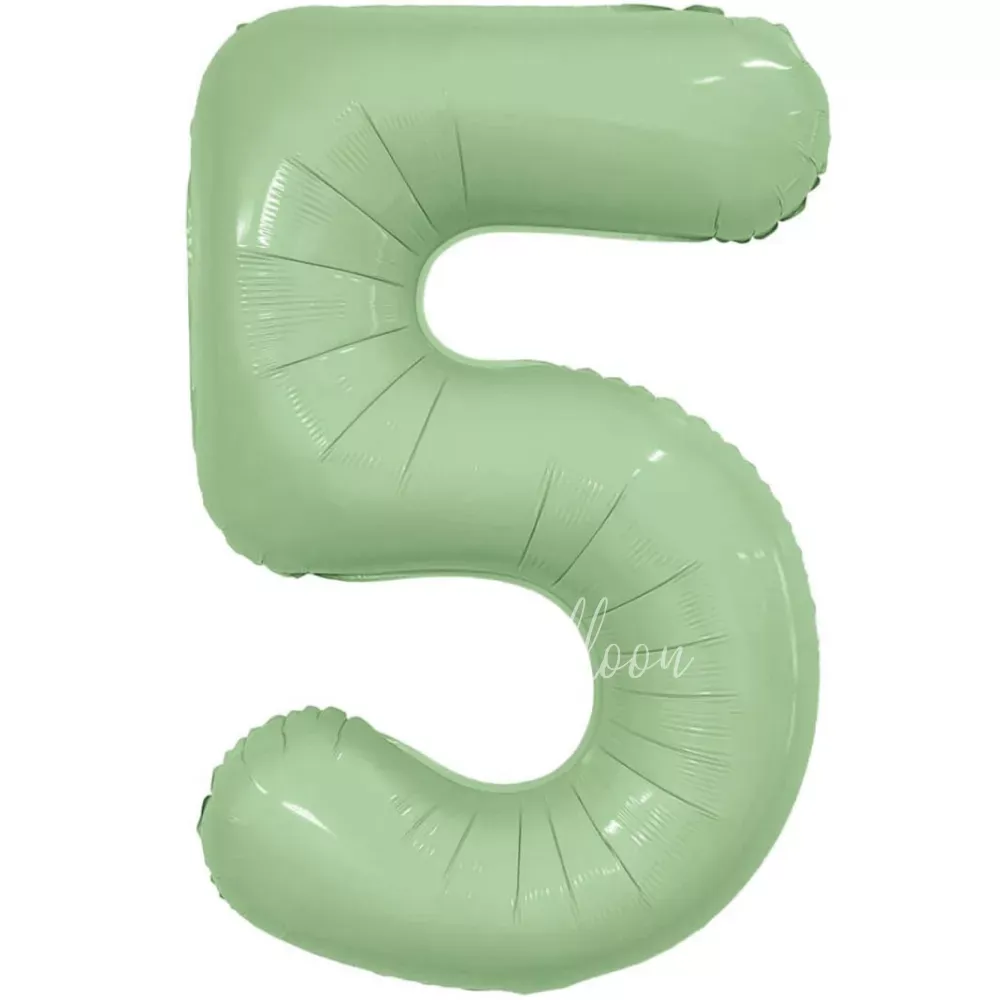 40" Helium foil gloss Olive Number 5 balloon