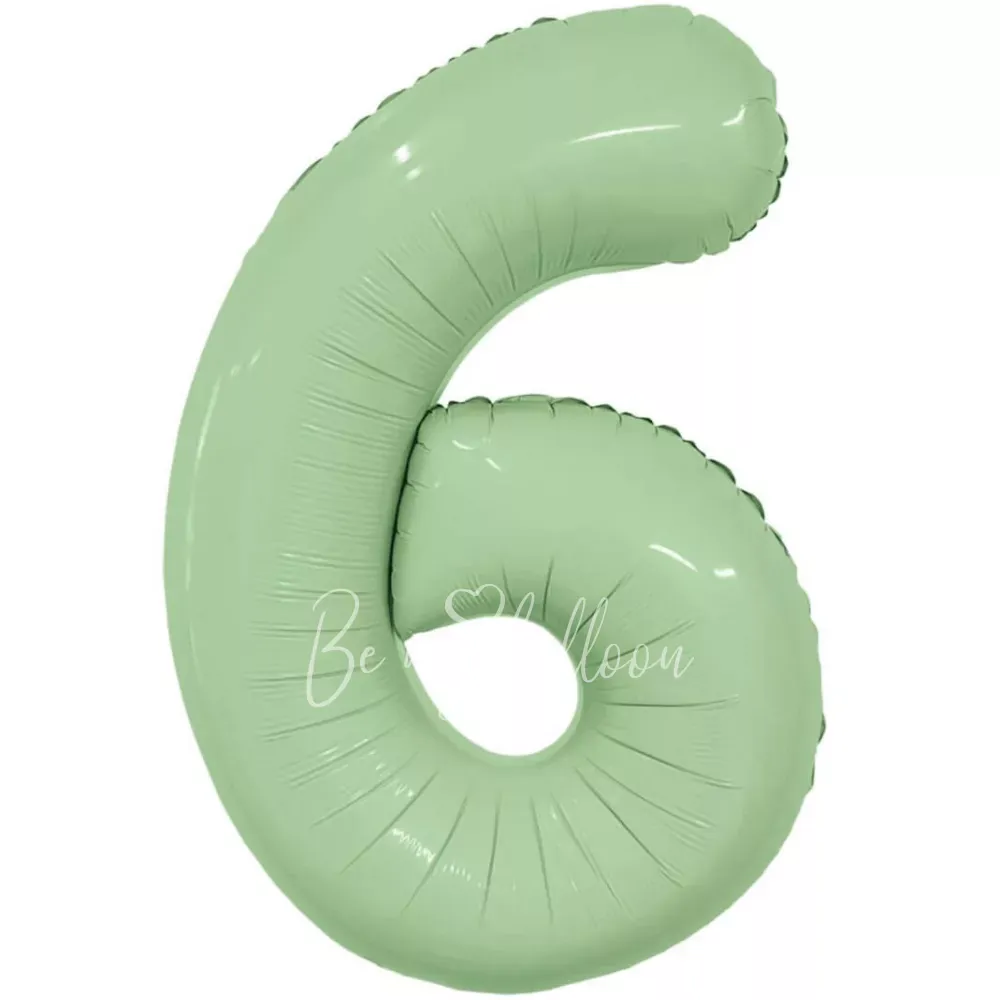 40" Helium foil gloss Olive Number 6 balloon