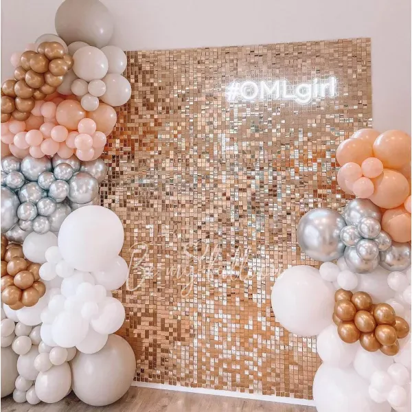 2m & 1.5m Shimmer balloon garlands with a backdrop