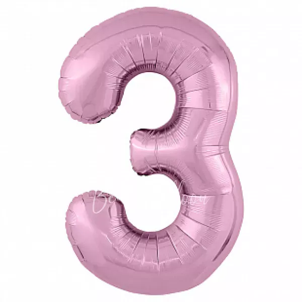 40" Helium foil Flamingo Number 3 balloon