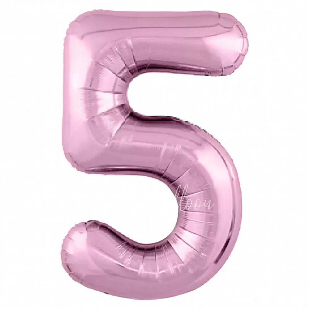 40" Helium foil Flamingo Number 5 balloon