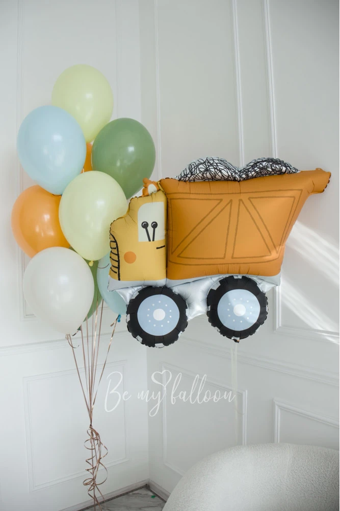 Orange Truck Helium Balloon Bouquet