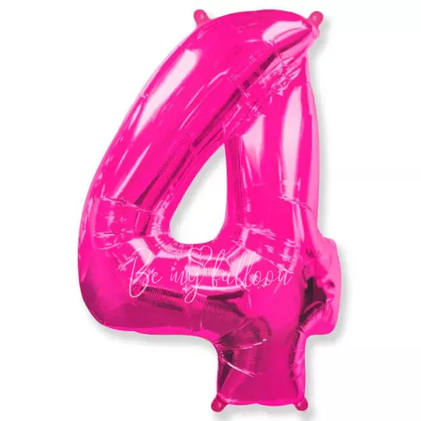 40" Helium foil gloss Pink Number 4 balloon