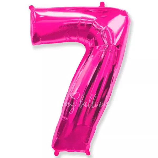 40" Helium foil gloss Pink Number 7 balloon