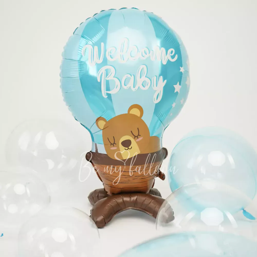 38" Air-filled foil Welcome Baby! balloon