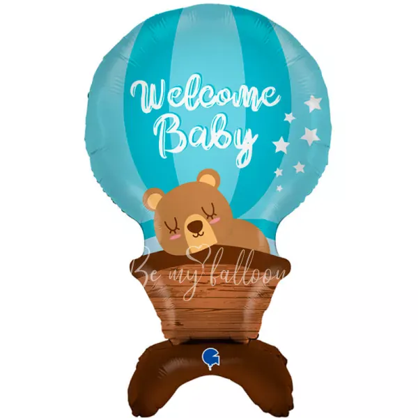 38" Air-filled foil Welcome Baby! balloon