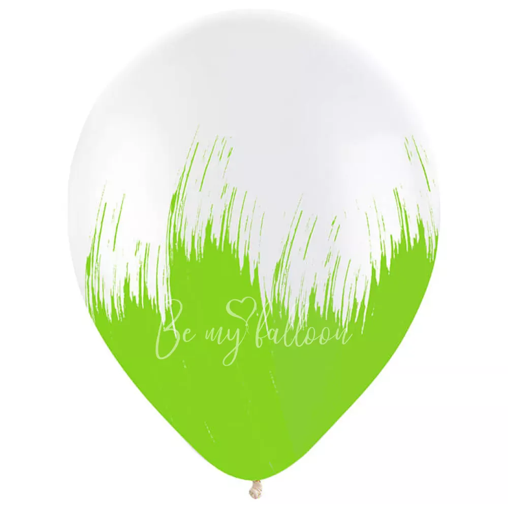 12" Helium Latex Crystal Green Brush Printed balloon