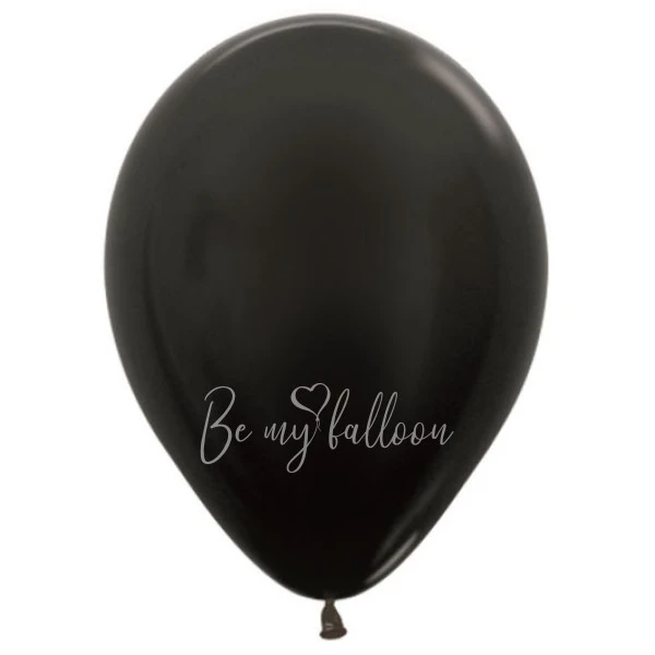 12" Helium metallic black 580 plain balloon