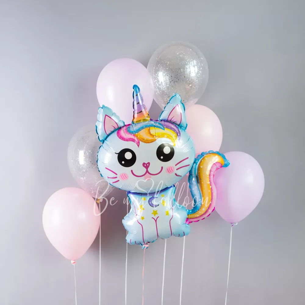 Rainbow kitty! Balloon bouquet