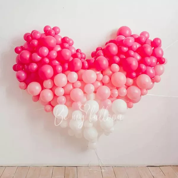 Bright Valentines Heart organic balloon garland 