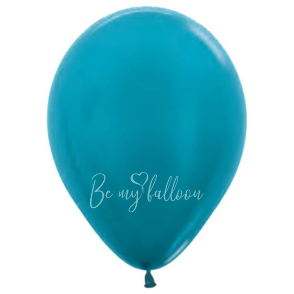 12" Helium metallic caribbean blue 538 plain balloon