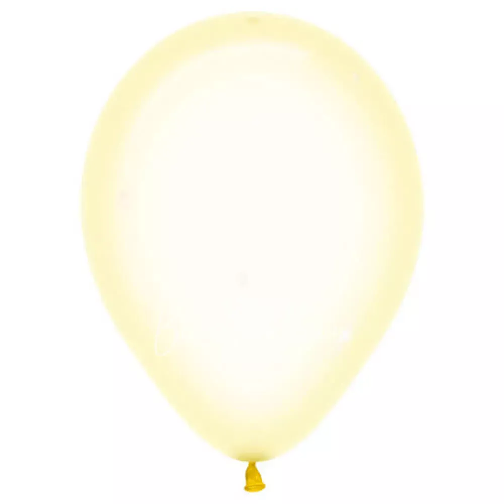 12" Helium crystal yellow 321 plain balloon