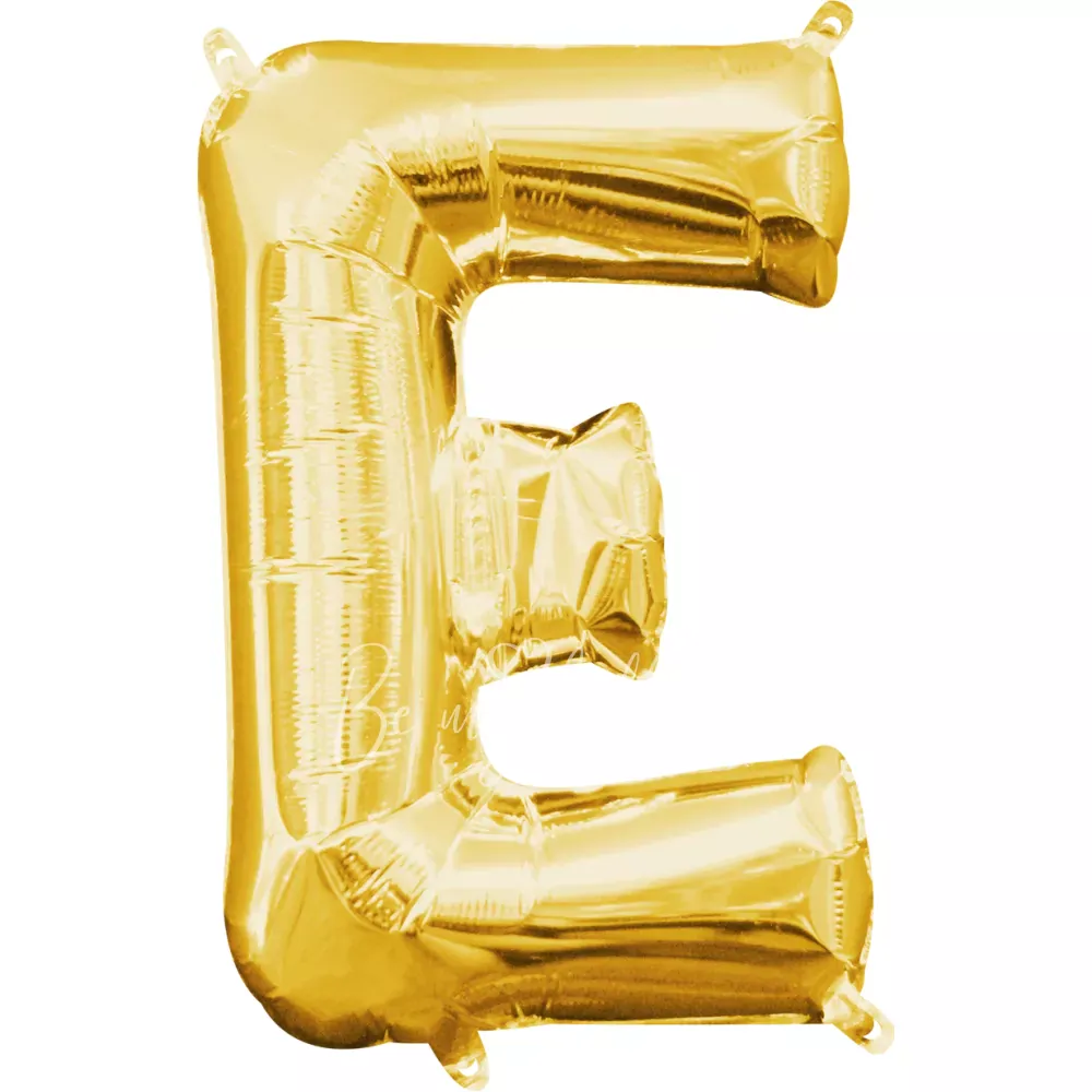 40" Helium foil gloss Gold Letter E balloon