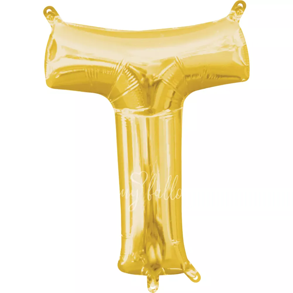 40" Helium foil gloss Gold Letter T balloon