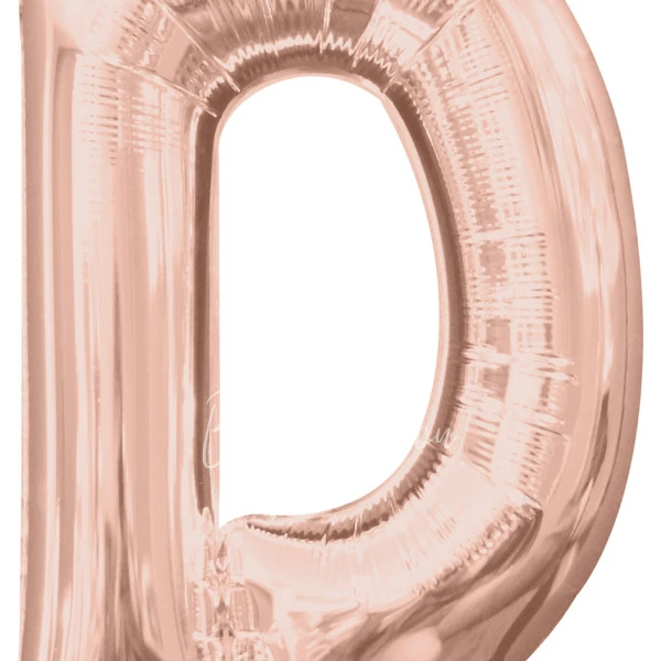 40" Helium foil gloss Rose gold Letter D balloon