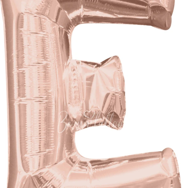 40" Helium foil gloss Rose gold Letter E balloon
