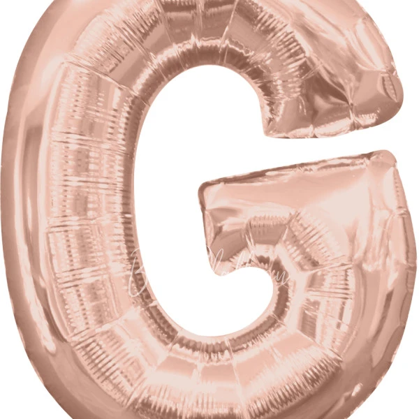 40" Helium foil gloss Rose gold Letter G balloon