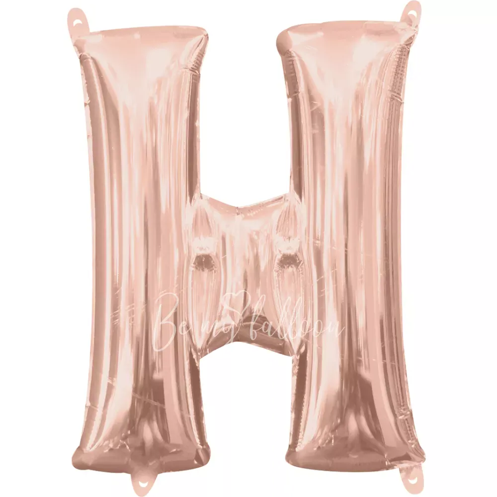 40" Helium foil gloss Rose gold Letter H balloon