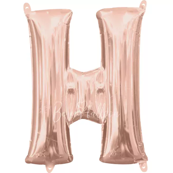40" Helium foil gloss Rose gold Letter H balloon
