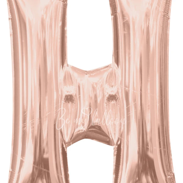 40" Helium foil gloss Rose gold Letter H balloon