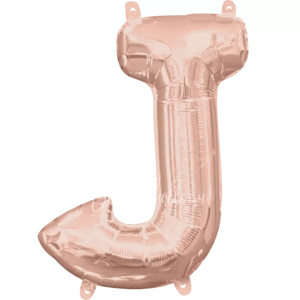 40" Helium foil gloss Rose gold Letter J balloon