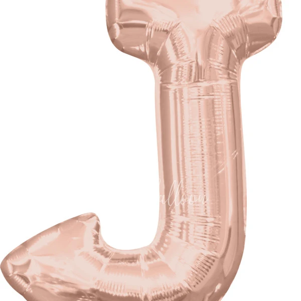 40" Helium foil gloss Rose gold Letter J balloon