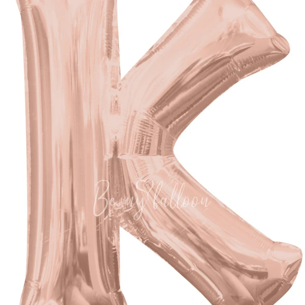 40" Helium foil gloss Rose gold Letter K balloon