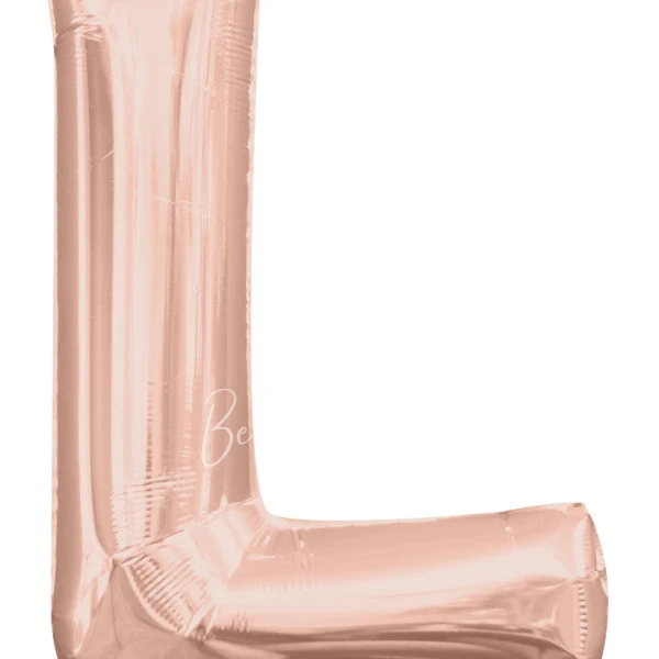 40" Helium foil gloss Rose gold Letter L balloon