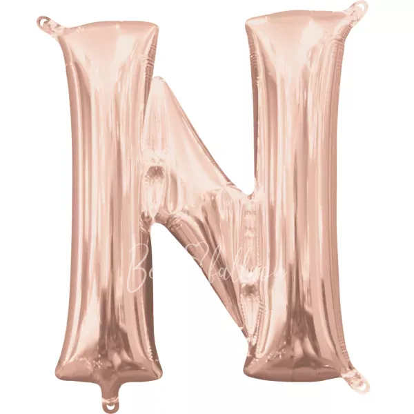 40" Helium foil gloss Rose gold Letter N balloon