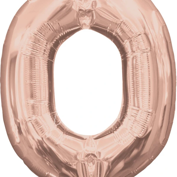 40" Helium foil gloss Rose gold Letter O balloon