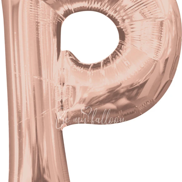 40" Helium foil gloss Rose gold Letter P balloon