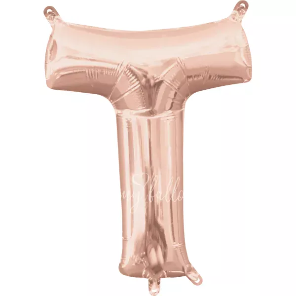 40" Helium foil gloss Rose gold Letter T balloon