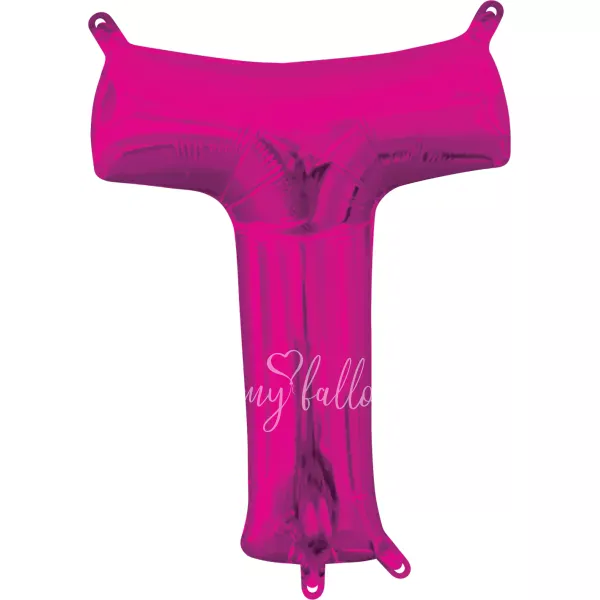 40" بالون هيليوم فويل حرف T اللون فوشيا لامع