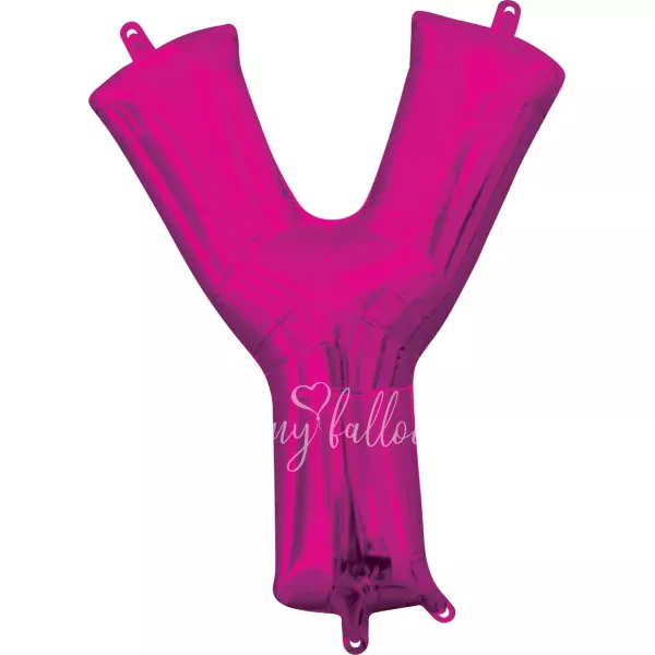 40" بالون هيليوم فويل حرف Y اللون فوشيا لامع