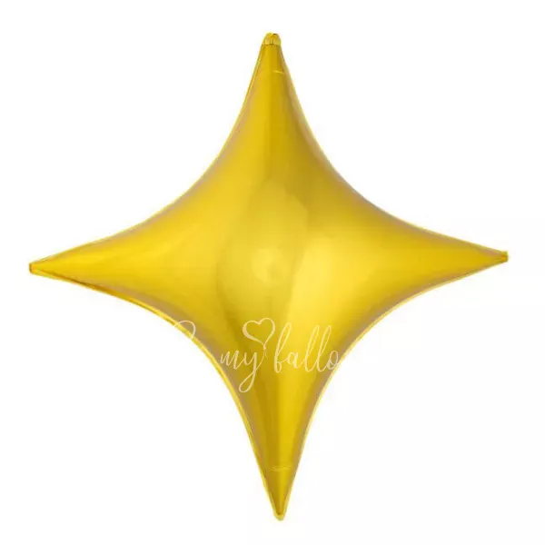 28" Helium foil gloss Gold Diamond star balloon