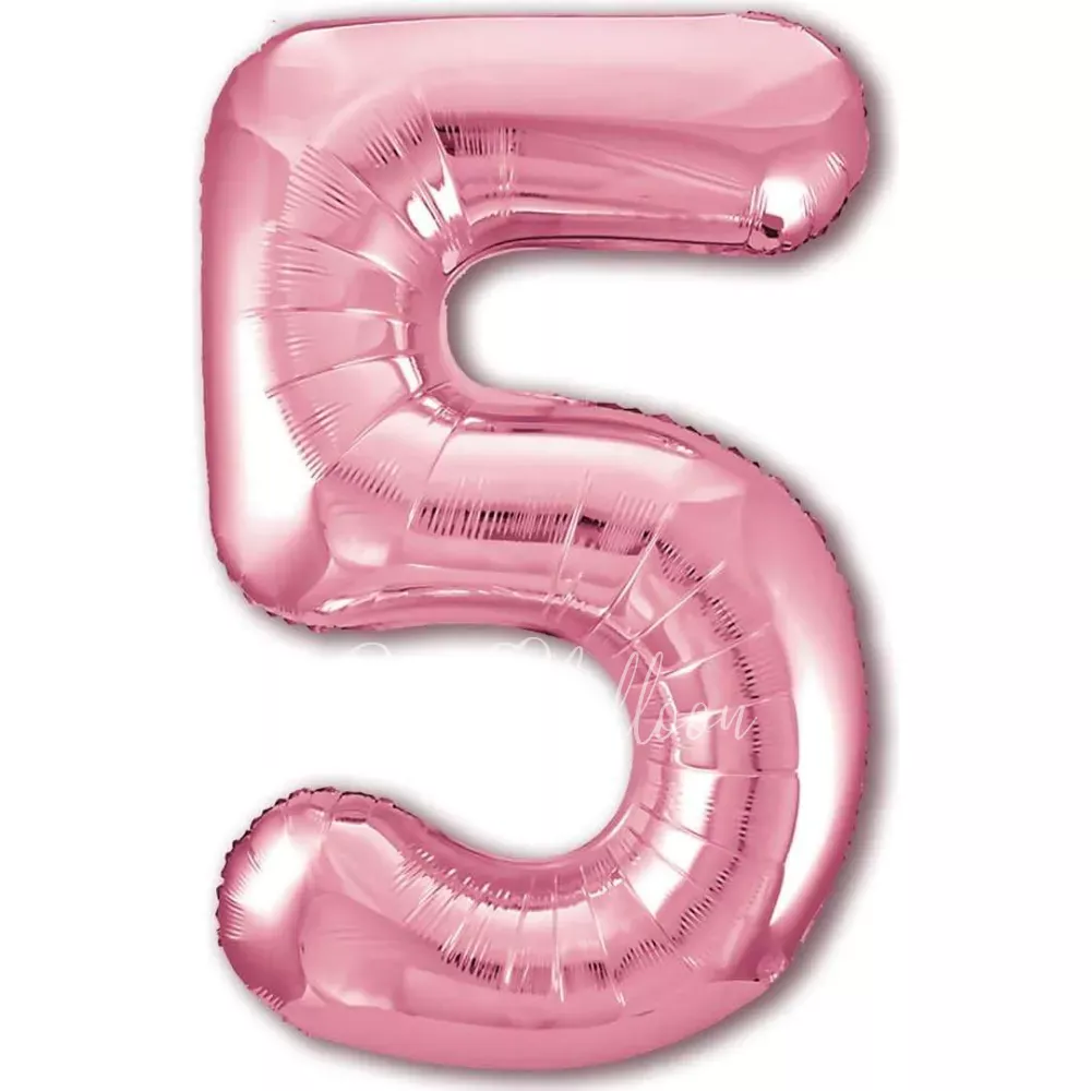 40" Helium foil gloss Pink Number 5 balloon