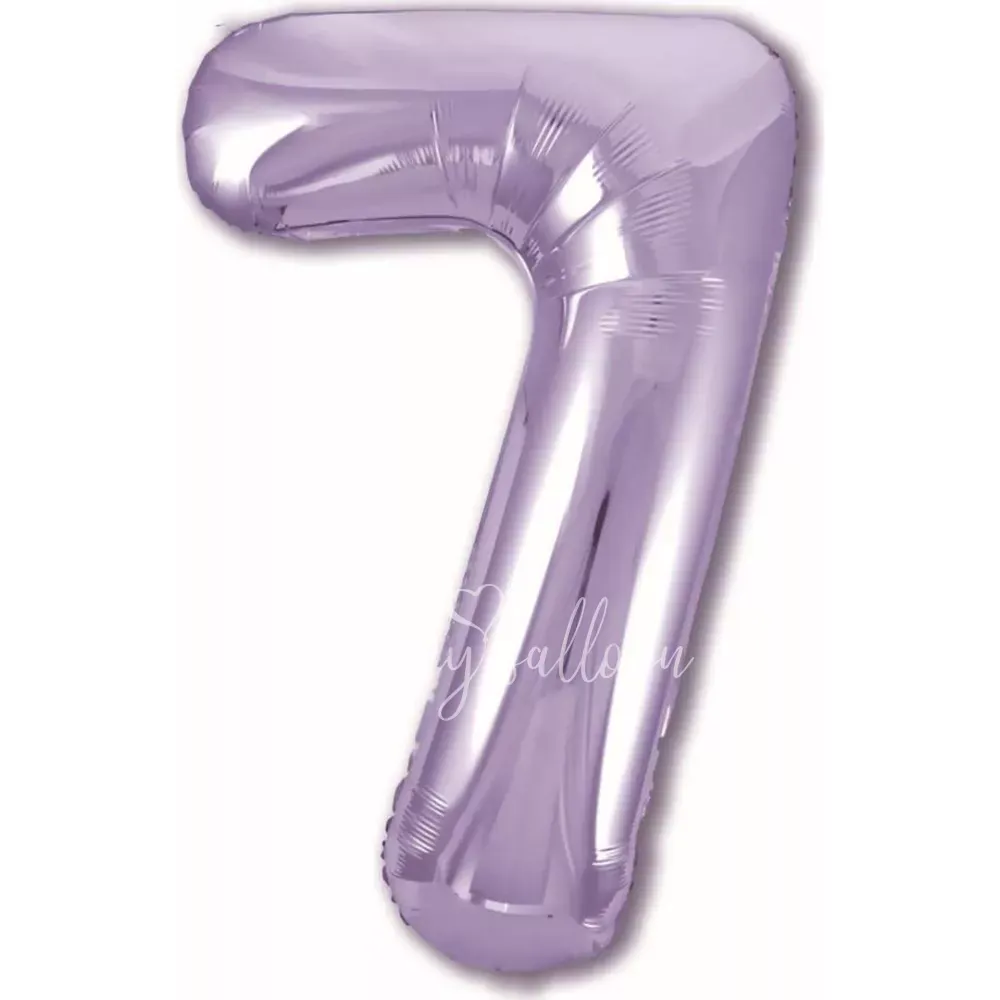40" Helium foil gloss Lilac Number 7 balloon