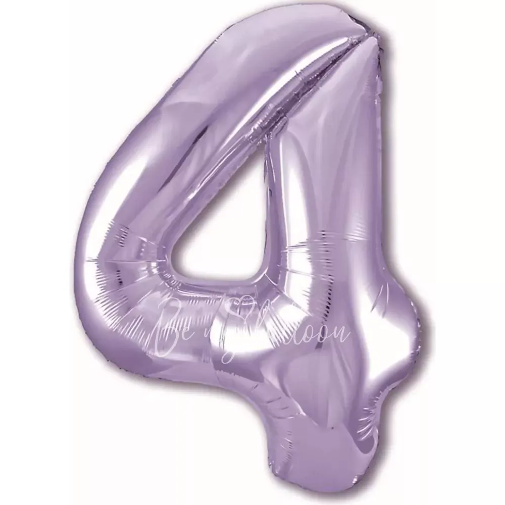 40" Helium foil gloss Lilac Number 4 balloon
