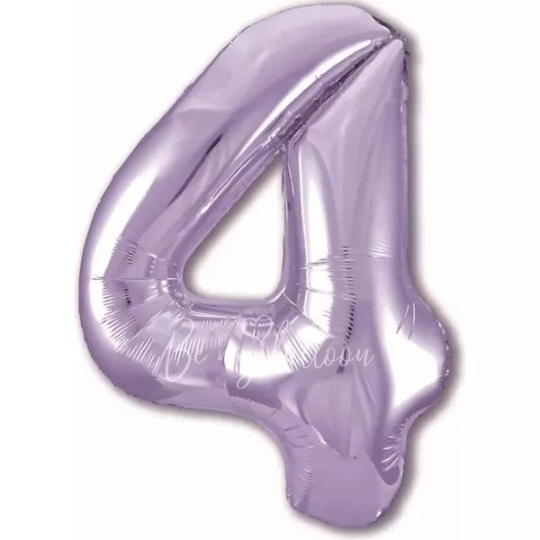 40" Helium foil gloss Lilac Number 4 balloon