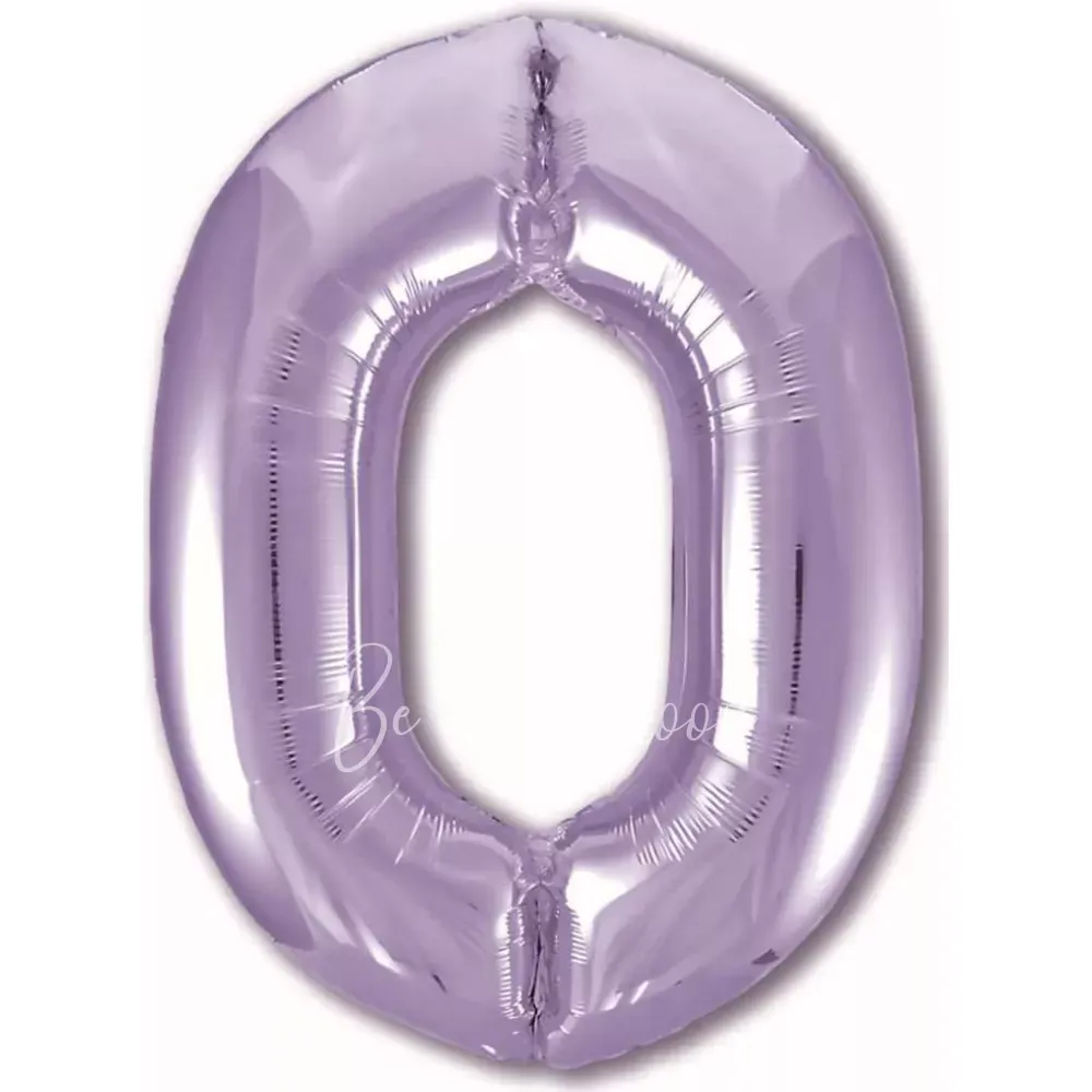 40" Helium foil gloss Lilac Number 0 balloon
