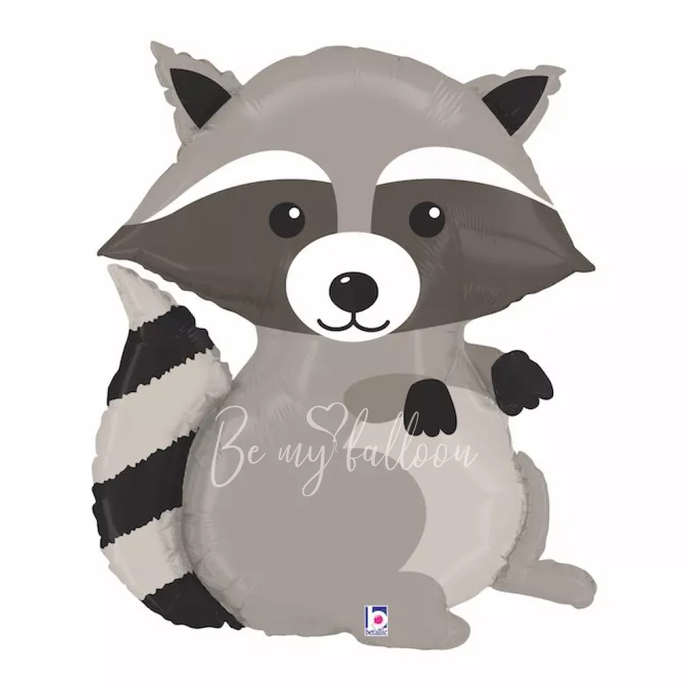 36" Helium foil Woodland Raccoon balloon
