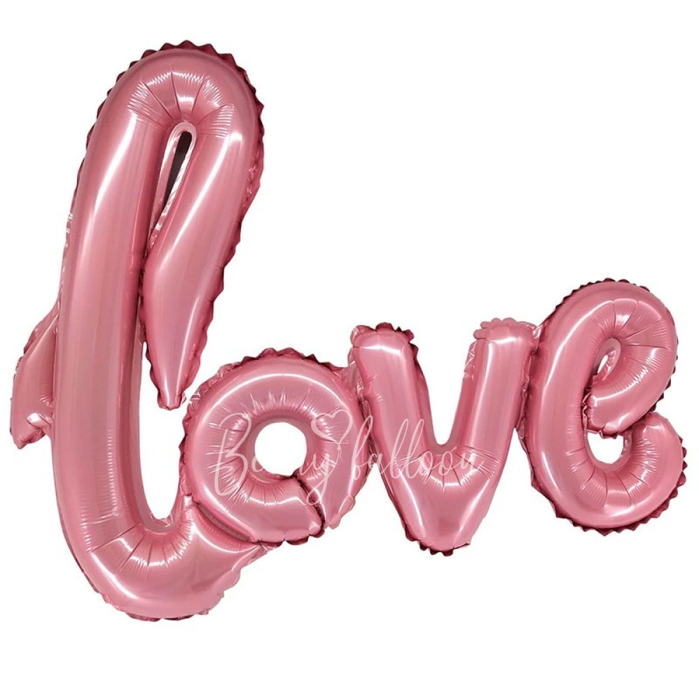 39" Шар из фольги Надпись Love розовый
