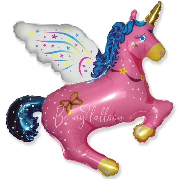 44" Helium foil Fuchsia Unicorn balloon